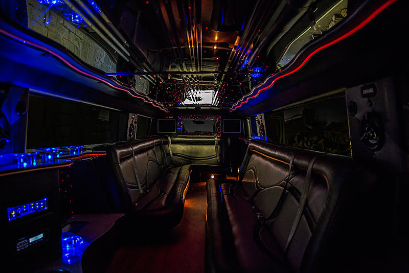 luxury hummer limo service with leather seating