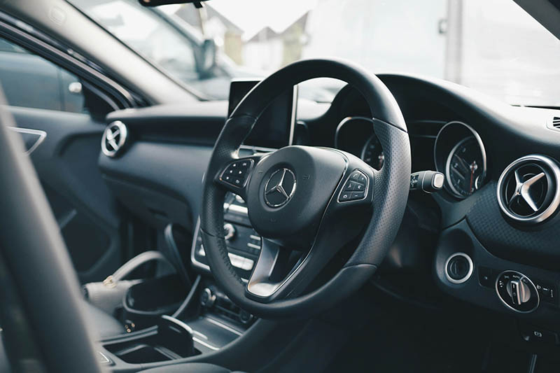 black car interior